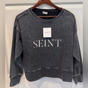 Seint Stonewash Crew Neck Sweatshirt  Women’s Size Small NWT